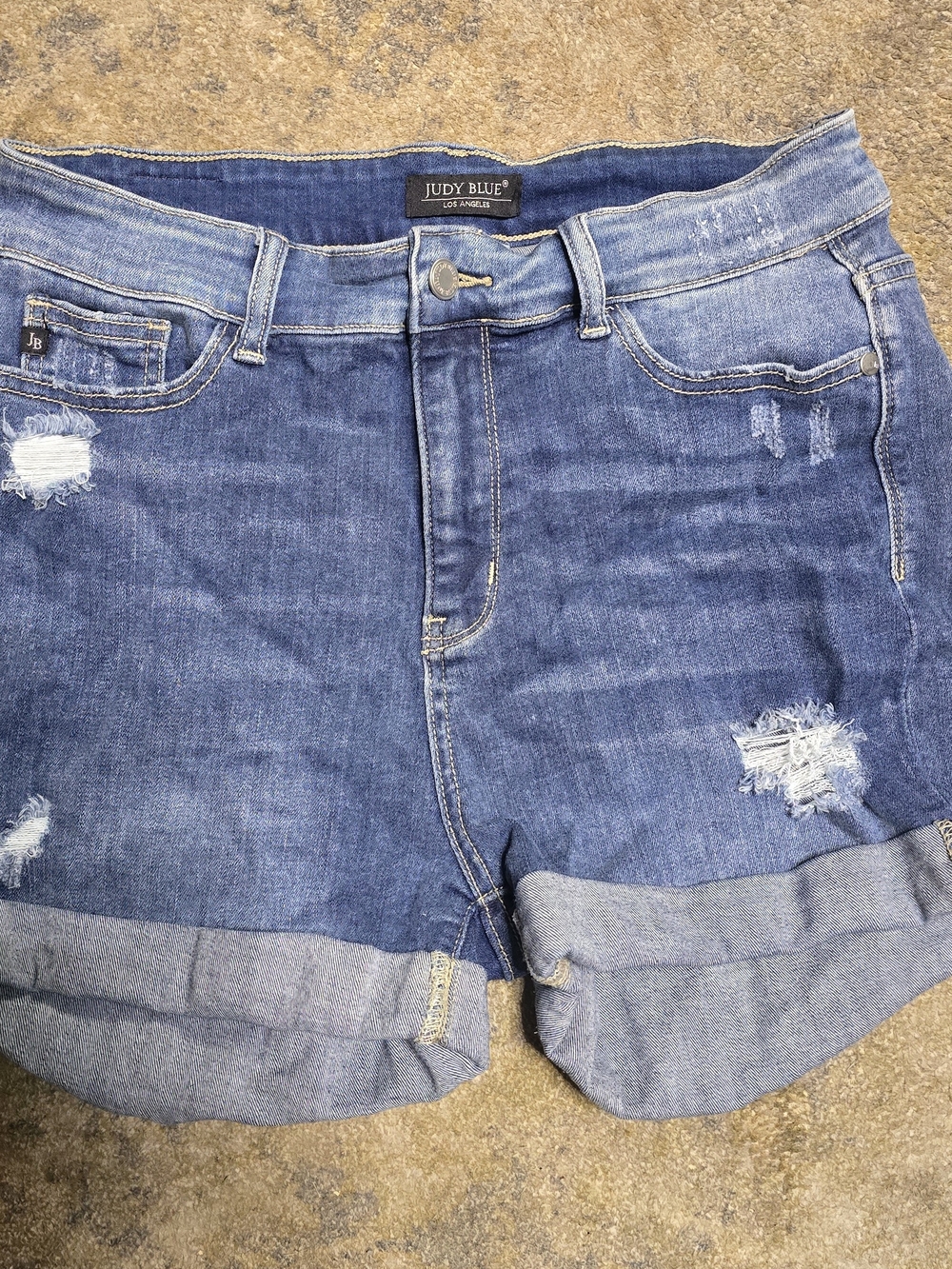 Judy Blue Distressed Cuffed Bermuda Shorts XL JB150044MID